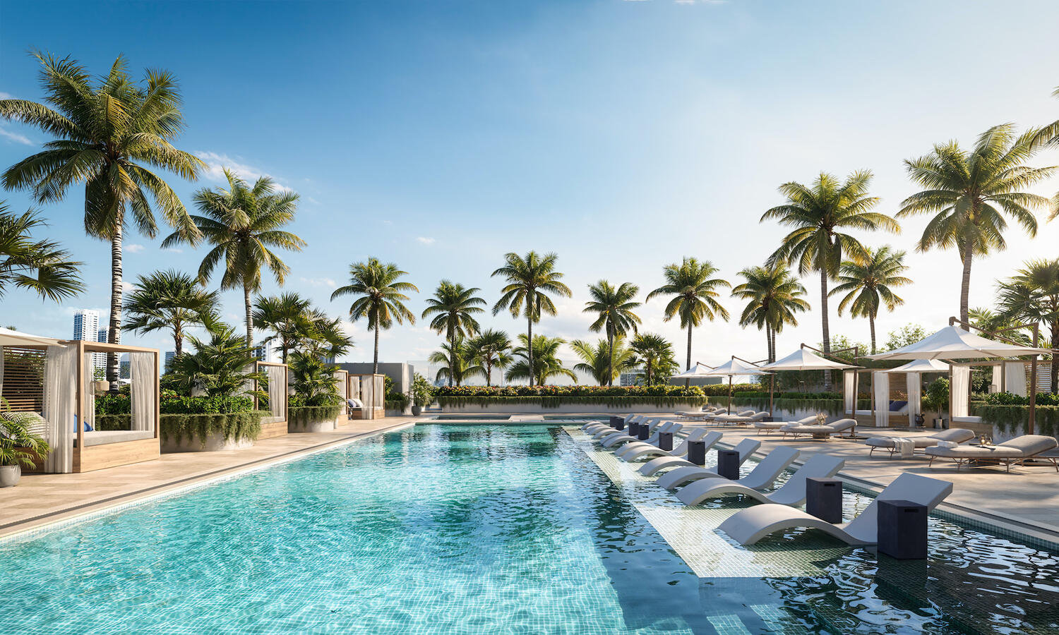 Cubierta con piscina